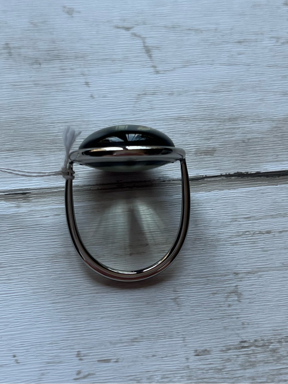 Calvin Klein silver Ring With Smokey Grey Stone Size 8.5 - Picture 7 of 12